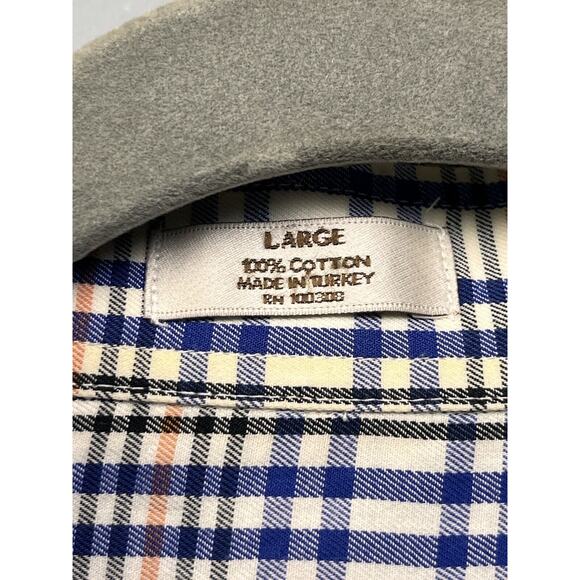 Peter Millar Shirt Mens XL Blue Check Plaid Long Sleeve Button front pocket - Picture 6 of 6